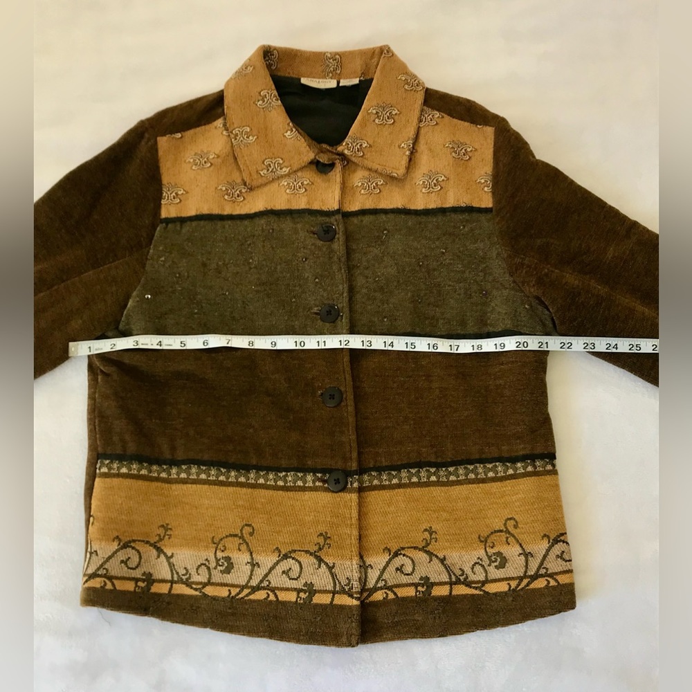 Vintage Analogy fleur-de-lis Decorated Women’s Coat  Size Small - Picture 8 of 8